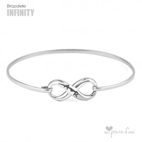 Brazalete Infinito de Plata | Pulsera Infinito Grabada