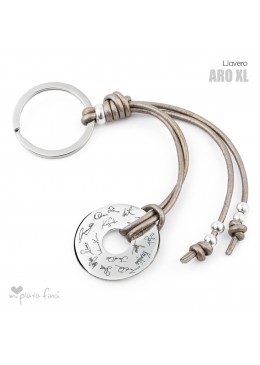 LLAVERO ARO PLATA DEDICATORIA JUBILACIÓN