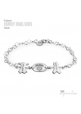 Family " OVAL & KIDS " silver 