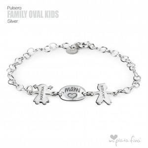 Family " OVAL & KIDS " silver 