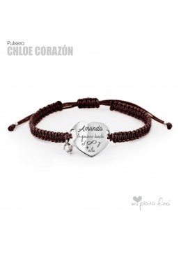 PULSERA CHLOE CORAZÓN DEDICATORIA