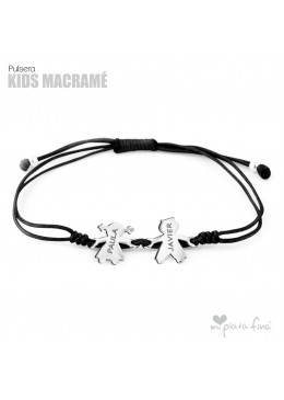 PULSERA MACRAME CON FIGURITAS GRABADAS