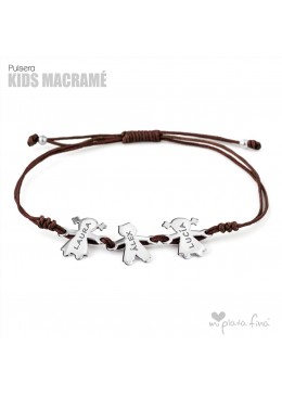 PULSERA MACRAME CON FIGURITAS GRABADAS