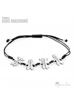 PULSERA MACRAME CON FIGURITAS GRABADAS