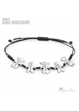 PULSERA MACRAME CON FIGURITAS GRABADAS