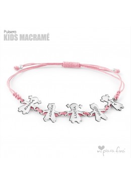 PULSERA MACRAME CON FIGURITAS NIÑOS DIA DE LA MADRE