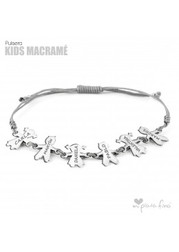 PULSERA MACRAME CON FIGURITAS GRABADAS