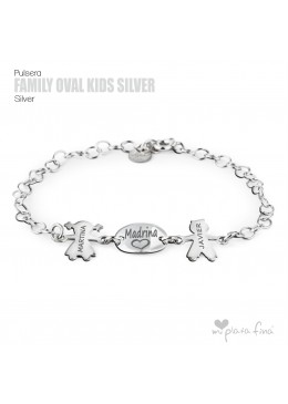 Family " OVAL & KIDS " silver 