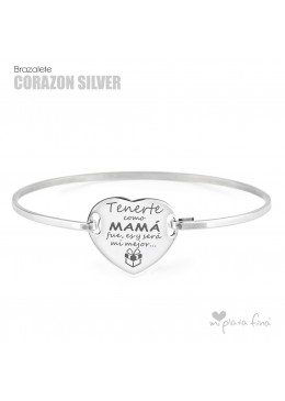 Brazalete  Corazón Silver Día de la MADRE