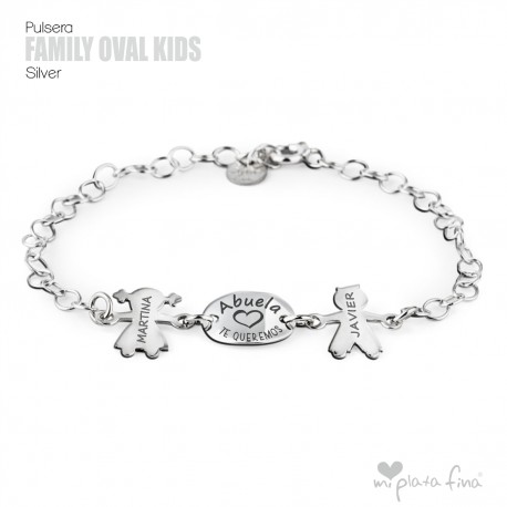 Family " OVAL & KIDS " silver 