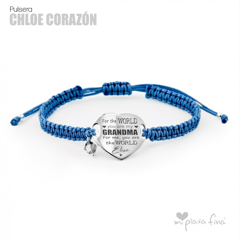 Bracelet Chloe Silver Heart GRANDMOTHER Mi Plata Fina