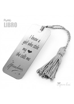 Marcapáginas de Plata con grabado personalizado Abuelos