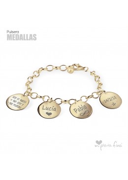 Pulsera Medallas Oro