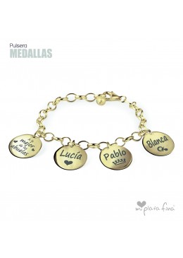 Pulsera Medallas Oro ABUELAS