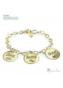 Pulsera Medallas Oro ABUELAS