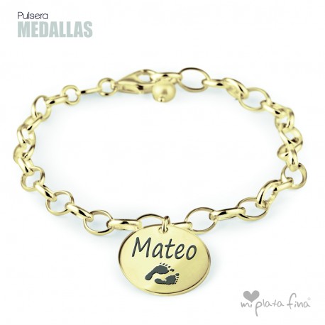 Pulsera Medallas Oro ABUELAS