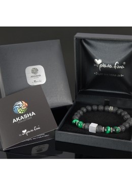 Estuche Luxury PIEDRA VOLCÁNICA & OJO DE TIGRE VERDE Cube