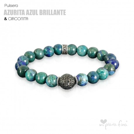 Pulsera AZURITA BRILLANTE & CIRCONITA