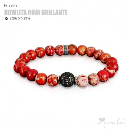 Pulsera HOWLITA ROJA BRILLANTE & CIRCONITA