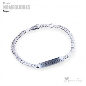 Bracelet Silver Bar No Me Olvides