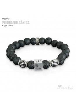 Pulsera PIEDRA VOLCÁNICA Royal Cube