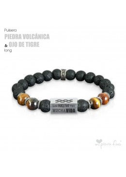 Pulsera PIEDRA VOLCÁNICA & OJO DE TIGRE Long