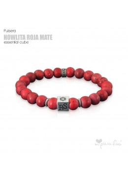 Pulsera HOWLITA ROJA MATE Essential Cube