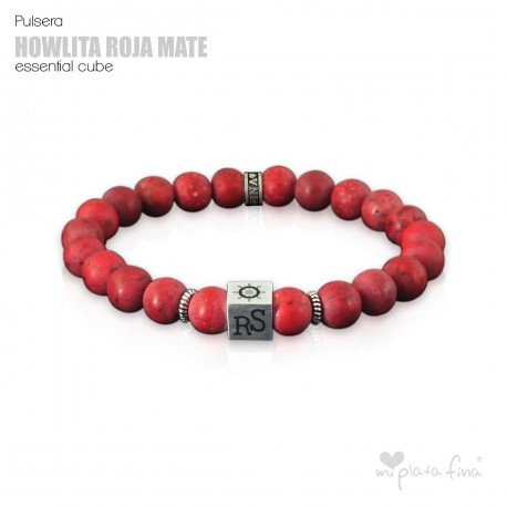 Pulsera HOWLITA ROJA MATE Essential Cube