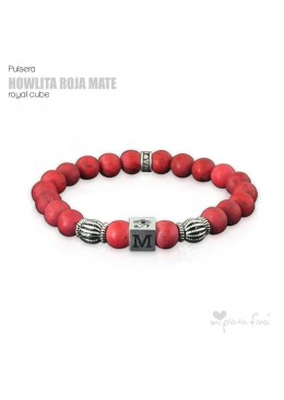 Pulsera HOWLITA ROJA MATE Royal Cube