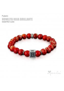 Pulsera HOWLITA ROJA BRILLO Essential Cube