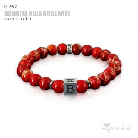 Pulsera HOWLITA ROJA BRILLO Essential Cube