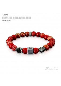 Pulsera HOWLITA ROJA BRILLO Royal Cube