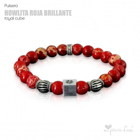 HOWLITE RED BRIGHT Royal Cube
