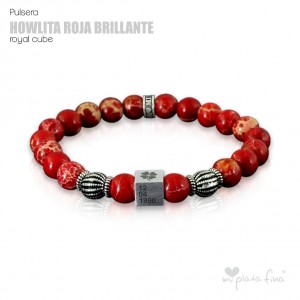 HOWLITE RED BRIGHT Royal Cube