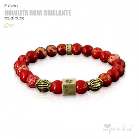 HOWLITA ROJA BRILLO Royal Cube ORO