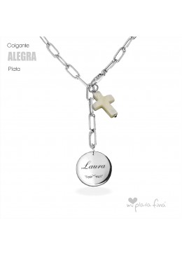 Colgante LONG ROMA plata