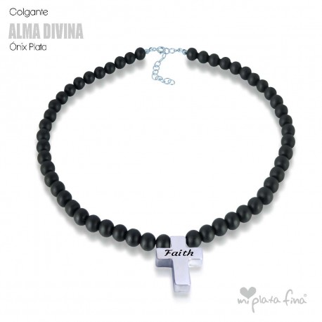 Colgante ALMA DIVINA Ónix Plata