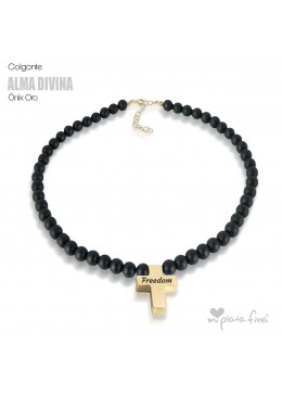 Necklace Onix Cross Gold