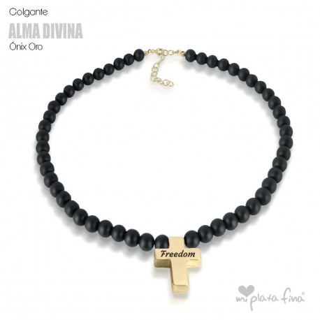 Necklace Onix Cross Gold