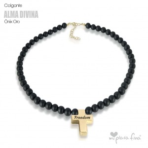 Necklace Onix Cross Gold