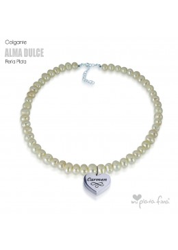 Necklace Pearl Heart Silver