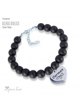 Bracelet Onix Heart Silver