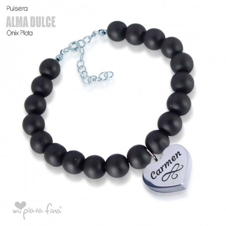 Bracelet Onix Heart Silver