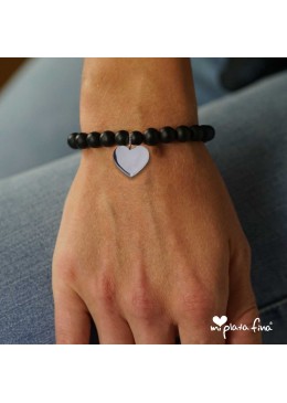Bracelet Onix Heart Silver