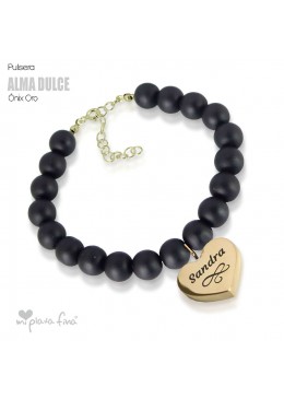 Bracelet Onix Heart Gold