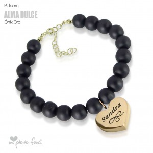 Bracelet Onix Heart Gold