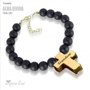 Bracelet Onix Cross Gold
