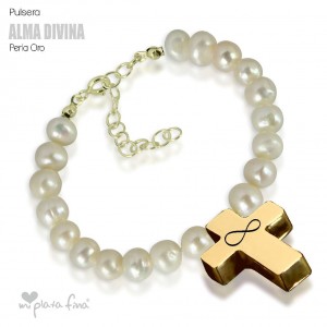 Bracelet Pearl Cross Gold