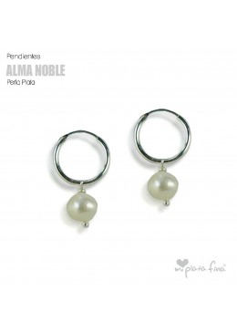 Earrings Pearl Hoop Silver