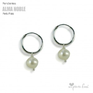 Earrings Pearl Hoop Silver